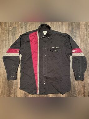 Vintage Express rider western shirt red black size large